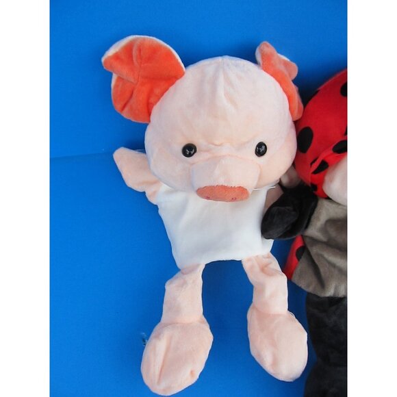Unbranded Lot of 3 Puppets Pig Ladybug & Frog Plush Stuffed Animal Toy - Picture 2 of 9